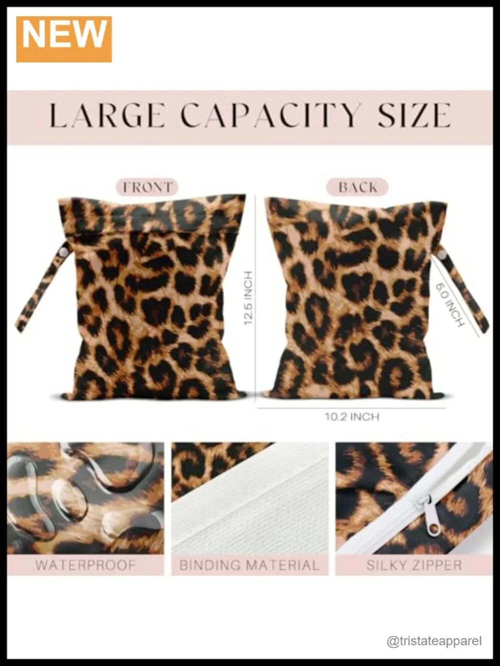 Waterproof Wet Dry Bag for Swimsuit Beach Travel Toiletries Yoga Diaper